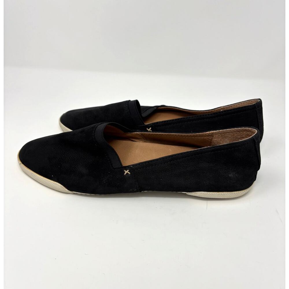 Frye Black Suede Leather Slip On Flats Loafers Moccasins Womens Size 11
